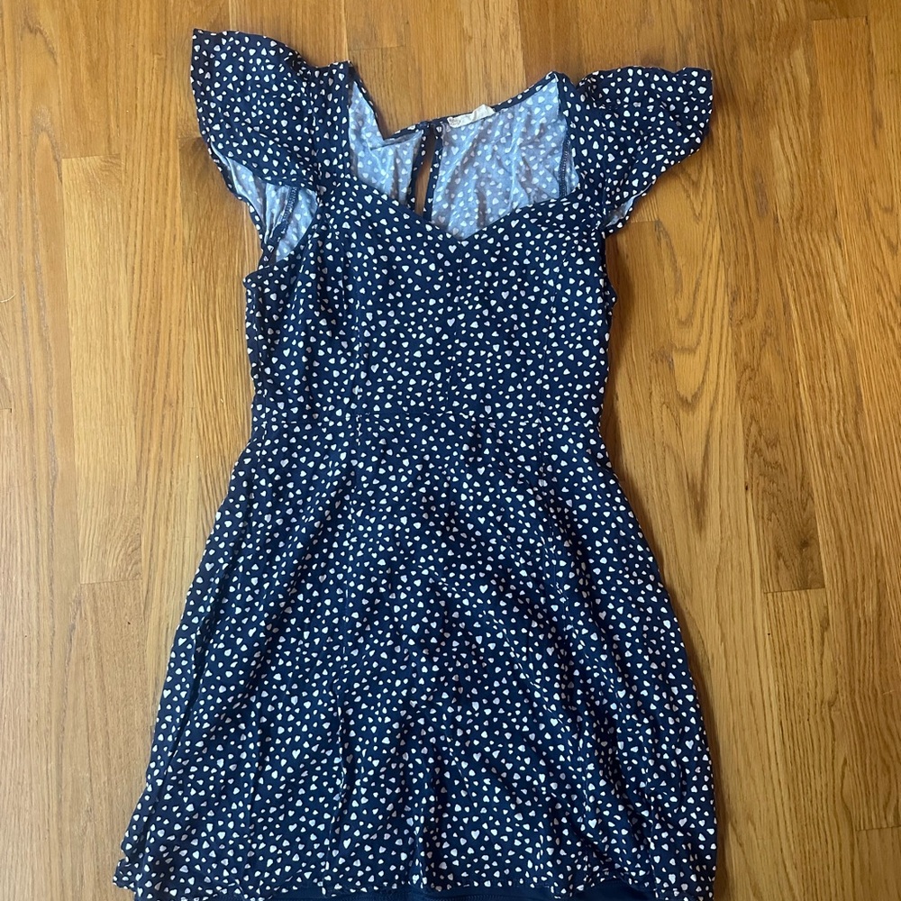 Altar'd State Navy Polka Dot Mini Dress